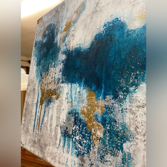 Original canvas abstract artwork 16”x20” Navy Veins I - Picture 5 of 8